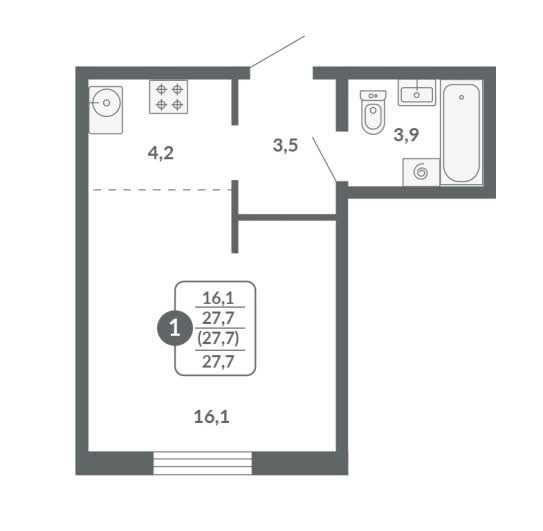планировка квартиры 28 м2